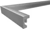 A close-up, angled view of a corner of a silver picture frame, showing its profile and construction. Voir les images du produit