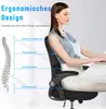 Ergonomischer Bürostuhl Mesh Schreibtischstuhl Schwarz 90° Produktbild-Vorschau 5