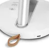Close-up of the base of a white fan with silver accents. Produktbild-Vorschau