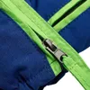 Close-up of a zipper on a blue and green jacket or glove. Produktbild-Vorschau