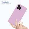 A hand holding a purple phone case against a white background. Produktbild-Vorschau