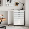 vidaXL Rollschrank mit Schreibtisch MOSS Weiß Massivholz Produktbild-Vorschau 9