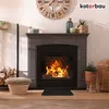 A cozy living room scene with a fireplace, logs, and decorative items. Anteprima dell’immagine prodotto