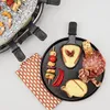 A raclette grill with food items arranged on a black plate. Produktbild-Vorschau