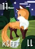 A cartoon illustration of a fox with a frog on its back, set against a night landscape with trees and stars. Náhľad obrázku produktu