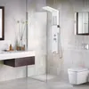 A modern bathroom with a shower, toilet, and vanity. Produktbild-Vorschau
