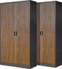 Two identical metal cabinets with wood-look doors are shown side-by-side. Anteprima dell’immagine prodotto