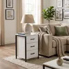 Szafka nocna Relaxdays, 3 szuflady, metalowa rama, wymiary Podgląd zdjęcia produktu 5