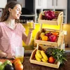 Relaxdays Obst Etagere Bambus, HxBxT: 49 x 30 x 25 cm, Produktbild-Vorschau 2