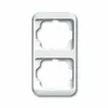 A white electrical outlet frame with two openings. Podgląd zdjęcia produktu