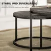 HOMCOM  Couchtisch rund 2er Set Satztisch mit Metallrahmen, Produktbild-Vorschau 6