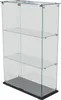A clear, professional studio shot of a glass display cabinet with a black base. Produktbild-Vorschau