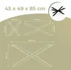 Diagrams and a photo of a black table base with dimensions. Anteprima dell’immagine prodotto