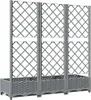 vidaXL Fioriera con traliccio Grigio chiaro 120x40x121,5 cm Anteprima dell’immagine prodotto 4