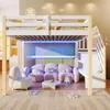 Lit mezzanine, 140 × 200 cm, avec éclairage LED, grand Voir les images du produit 2
