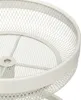 Close-up view of a white metal tiered basket. Podgląd zdjęcia produktu