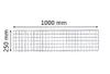 A metal grate with dimensions indicated. Náhled obrázku produktu