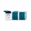 Busch-Jaeger 2300/3 EW-53, CEE 7/3, 2P+E, Blau, Weiß, IP44, Produktbild-Vorschau 1