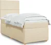 vidaXL Boxspringbett mit Matratze Creme 90x190 cm Stoff Produktbild-Vorschau 2