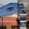 COSTWAY Sonnenschirm φ300cm, Ampelschirm mit 32 Solar-LEDs Produktbild-Vorschau 4