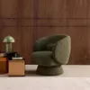 sweeek - 360°-Drehsessel mit Stoffbezug - Khaki Produktbild-Vorschau 5