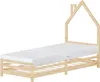 A wooden children's bed with a mattress, set against a white background. Náhled obrázku produktu