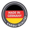 A circular badge with the German flag colors and text indicating 'MADE IN GERMANY' and 'KARIBU-QUALITÄT'. Produktbild-Vorschau