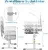 COSTWAY Kinderschreibtisch Set mit Bücherständer, LED, Produktbild-Vorschau 7