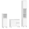Three white bathroom cabinets are arranged on a white background. Produktbild-Vorschau