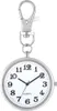 A silver fob watch with a carabiner clip attached, shown against a white background. Produktbild-Vorschau