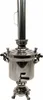 A stainless steel samovar with a chimney, standing on a white background. Produktbild-Vorschau