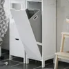 SoBuy BZR123-W Hochschrank mit Wäschesack Badezimmerschrank Produktbild-Vorschau 4