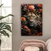 MuchoWow® - Leinwandbilder - Löwe - Tier - Natur - Floral - Produktbild-Vorschau 2