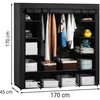 170x170x45 cm Stoffkast, opvouwbare kast, kledingkast van Productafbeelding-voorbeeld 3