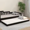 vidaXL Letto in legno massiccio nero 100x200 cm pino Anteprima dell’immagine prodotto 1