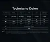 A table of technical specifications for a flashlight, presented on a dark background. Podgląd zdjęcia produktu