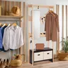 ONVAYA® Garderobenständer mit Spiegel ǀ Beige ǀ Bambus Produktbild-Vorschau 9