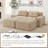 Modulares Cloud Sofa Beige Cord Sofa U Form mit Ottoman, Produktbild-Vorschau 9