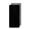 A screen protector is shown placed over a smartphone. Produktbild-Vorschau