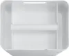 A top-down view of a white toilet brush and holder set. Produktbild-Vorschau