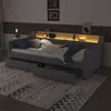 A bedroom scene with a daybed, illuminated by LED lights. Produktbild-Vorschau