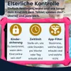 A pink tablet case with a screen displaying parental control features. Produktbild-Vorschau