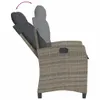 Gartensessel Verstellbar mit Kissen Grau Poly Rattan Produktbild-Vorschau 7