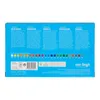 The back of a blue cardboard box for a watercolor paint set, showing color swatches and product information in multiple languages. Produktbild-Vorschau