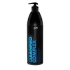 A black bottle of shampoo with blue text on a white background. Anteprima dell’immagine prodotto