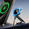 A smartphone is wirelessly charging on a magnetic car mount. Podgląd zdjęcia produktu