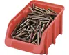 A red storage bin filled with metal fasteners. Anteprima dell’immagine prodotto