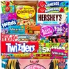 A collage of various American candies and snacks. Produktbild-Vorschau