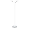 A modern, double-headed floor lamp with a polished chrome finish. Produktbild-Vorschau