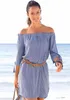 LASCANA Strandkleid mit Carmenausschnitt und 3/4-Ärmeln aus Produktbild-Vorschau 3